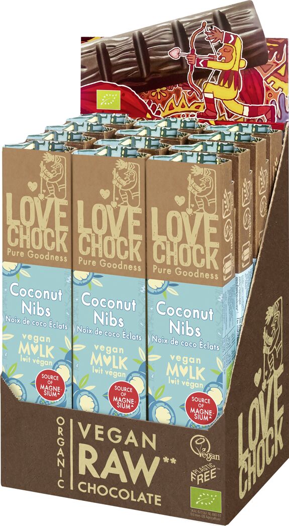 Organic and Raw Vegan Milk Chocolate COCONUT CHIPS 68% - 40 g - 12 in stock