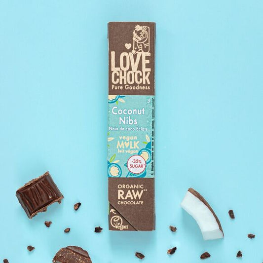 Organic and Raw Vegan Milk Chocolate COCONUT CHIPS 68% - 40 g - 12 in stock