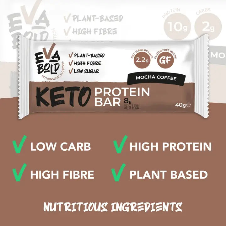 Eva Bold Keto Protein Bar Mocha Coffee - 16 bars in stock