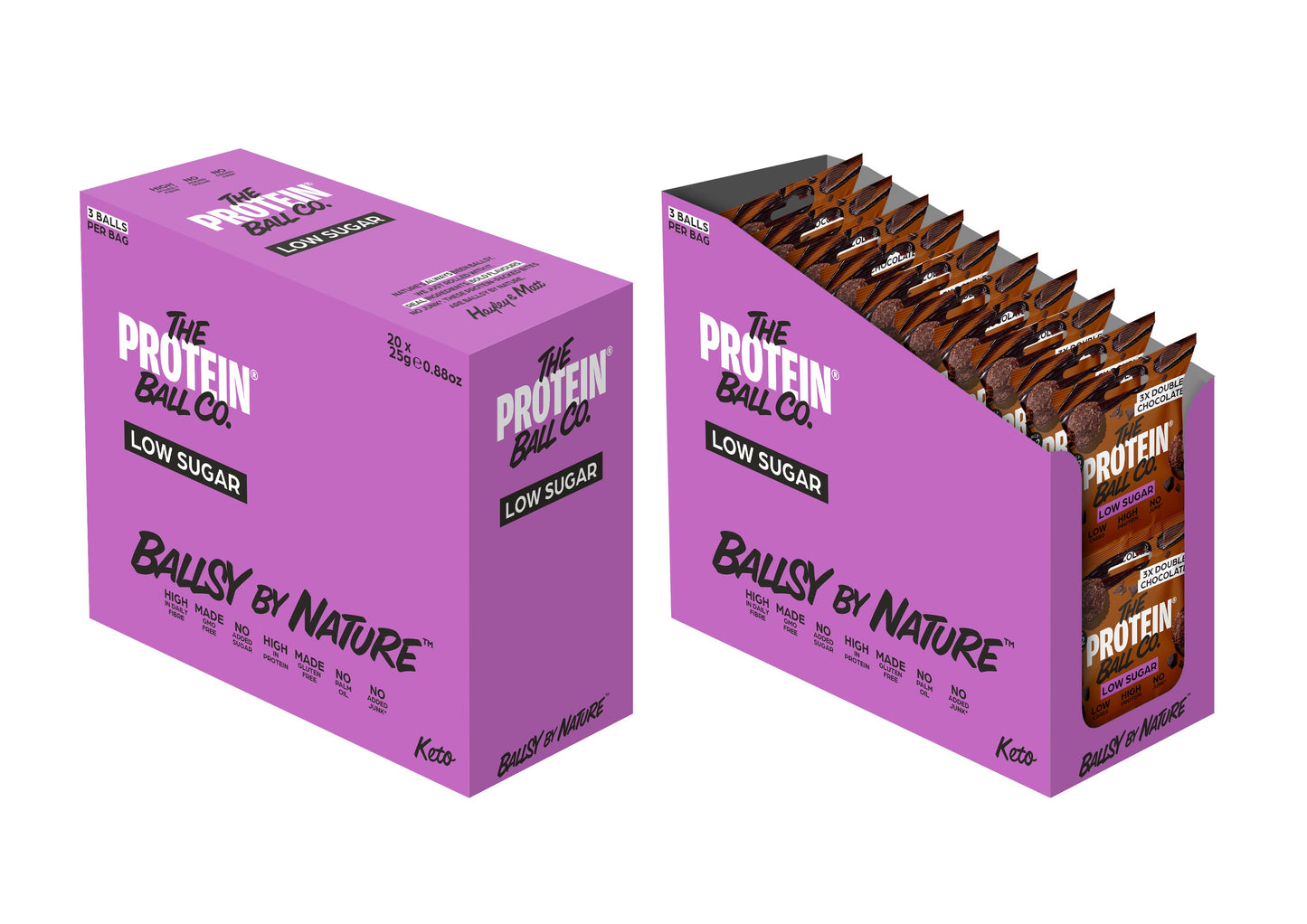 DOUBLE CHOCOLATE - Low Sugar - Keto Ball Snac 25g