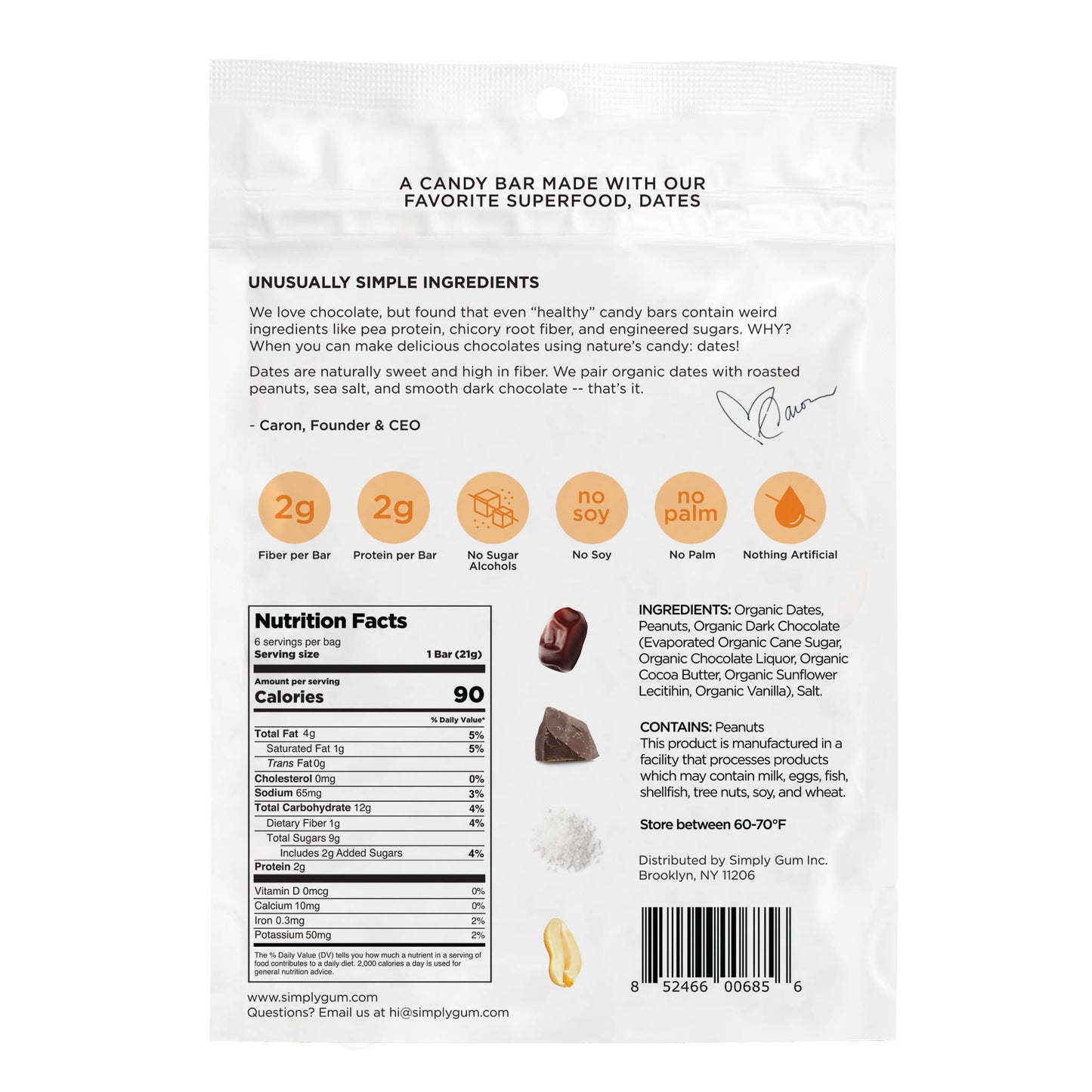 Chocolate Date Bars - Salted Peanut (4.5 oz  arriving soon