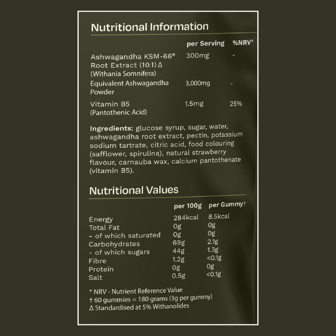 High-Strength Ashwagandha Gummies (KSM-66®) | Calm + Unwind