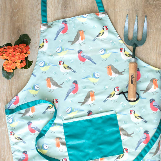 British Garden Birds Cotton Apron - 2 left in stock