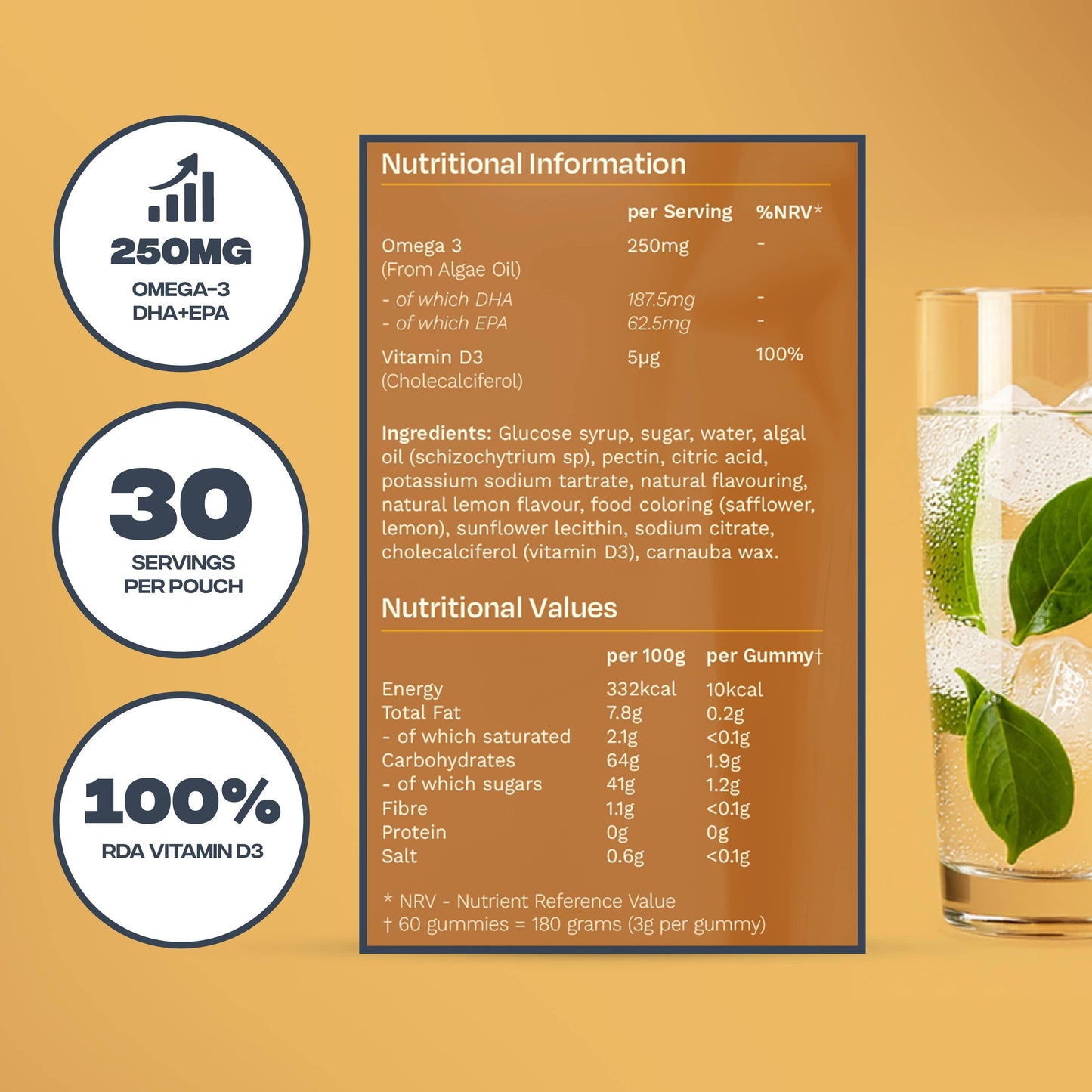 Vegan Omega-3 Gummies (Algae DHA & EPA) | Brain + Immunity