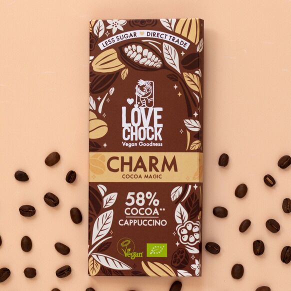 Organic and vegan chocolate CHARM CAPPUCCINO 58% - 70 g - 9  in stock