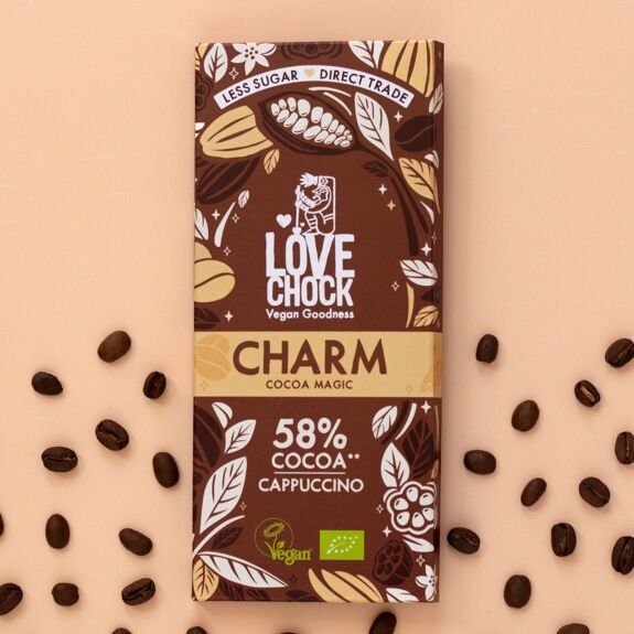 Organic and vegan chocolate CHARM CAPPUCCINO 58% - 70 g - 9  in stock