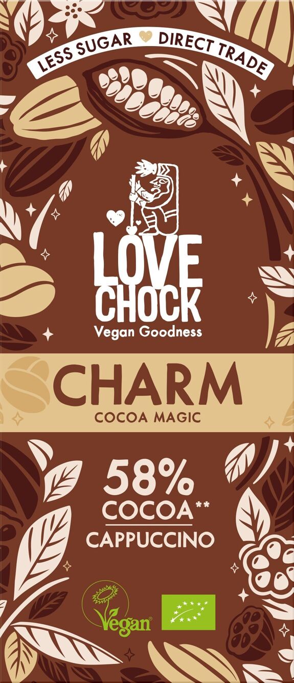 Organic and vegan chocolate CHARM CAPPUCCINO 58% - 70 g - 9  in stock