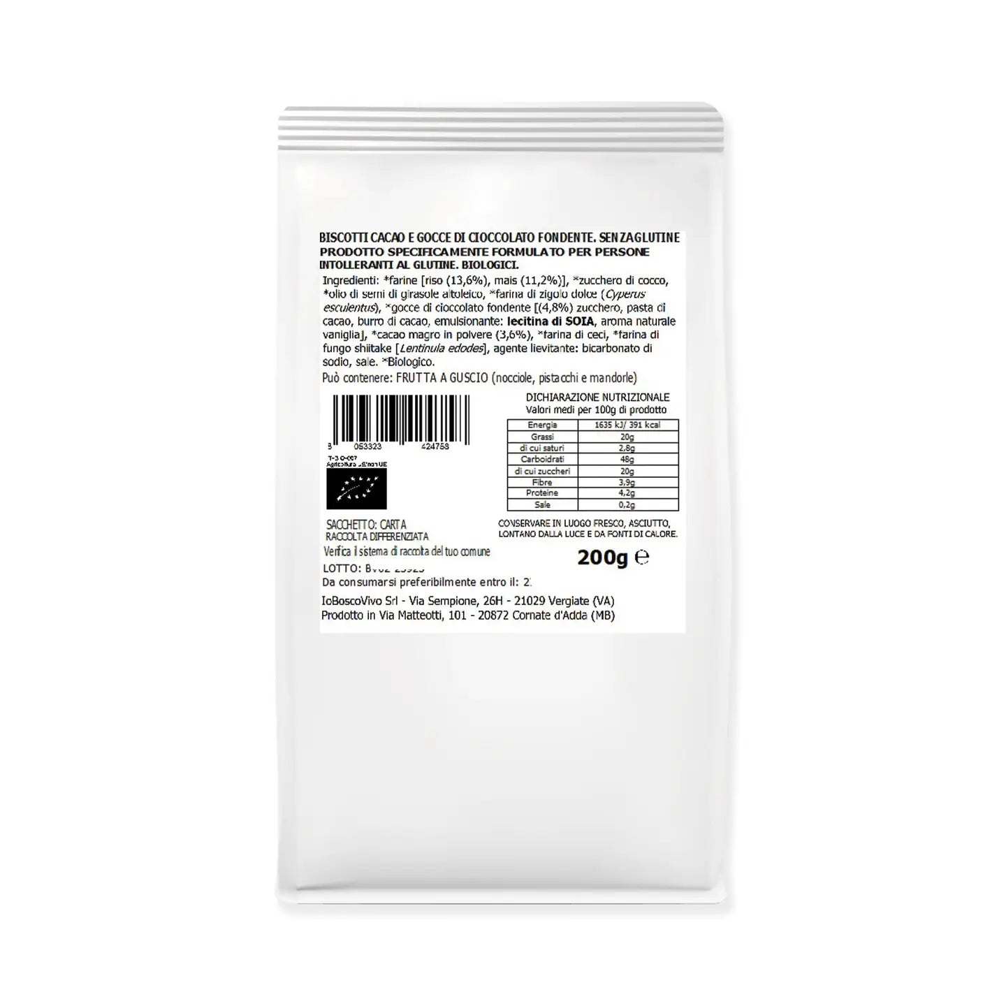 Gluten-Free Cocoa Cookies with Organic Dark Chocolate Chips 200g - pre order will arrive October will send orders out then.