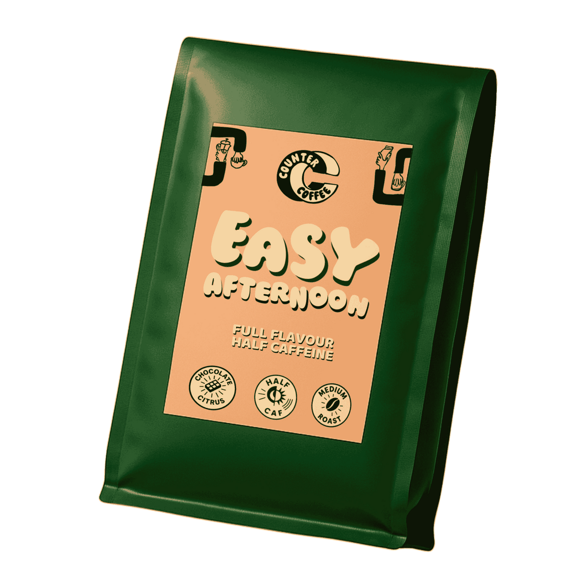 Coffee - Easy Afternoon Half Caf Fresh Roasted -  350g whole beans
