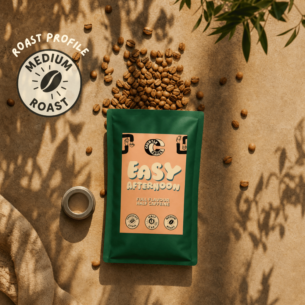 Coffee - Easy Afternoon Half Caf Fresh Roasted -  350g whole beans