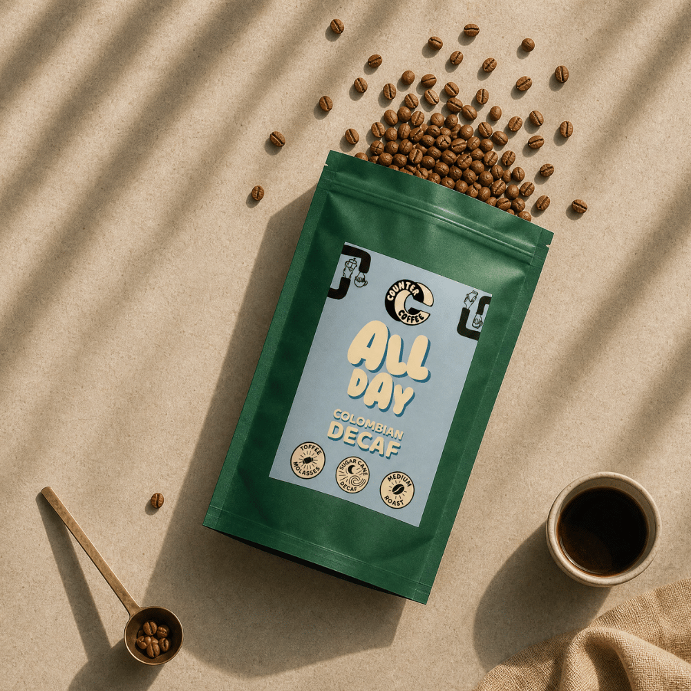Coffee, All Day Decaf Fresh Roasted Colombian - 350 g whole bean