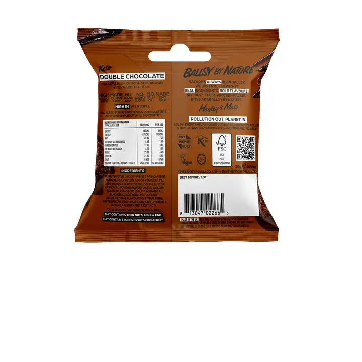 DOUBLE CHOCOLATE - Low Sugar - Keto Ball Snac 25g