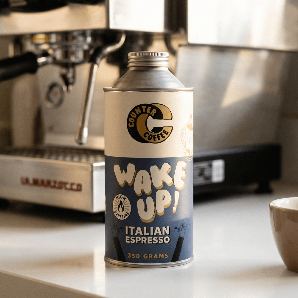 Coffee, Wake Up! Espresso Tin 350g Fresh Roasted in Bristol