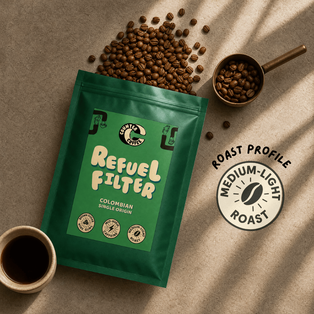 Coffee Refuel Filter Fresh Roasted Colombian Beans  350 g