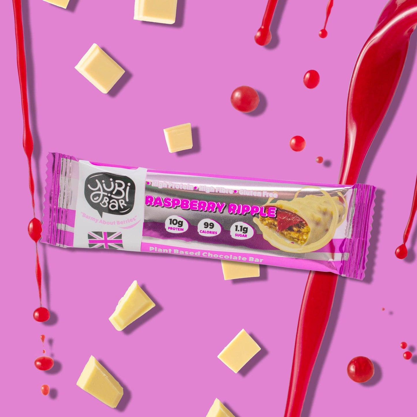 Yubi Raspberry Ripple Protein Bar  -  sold as individual bars