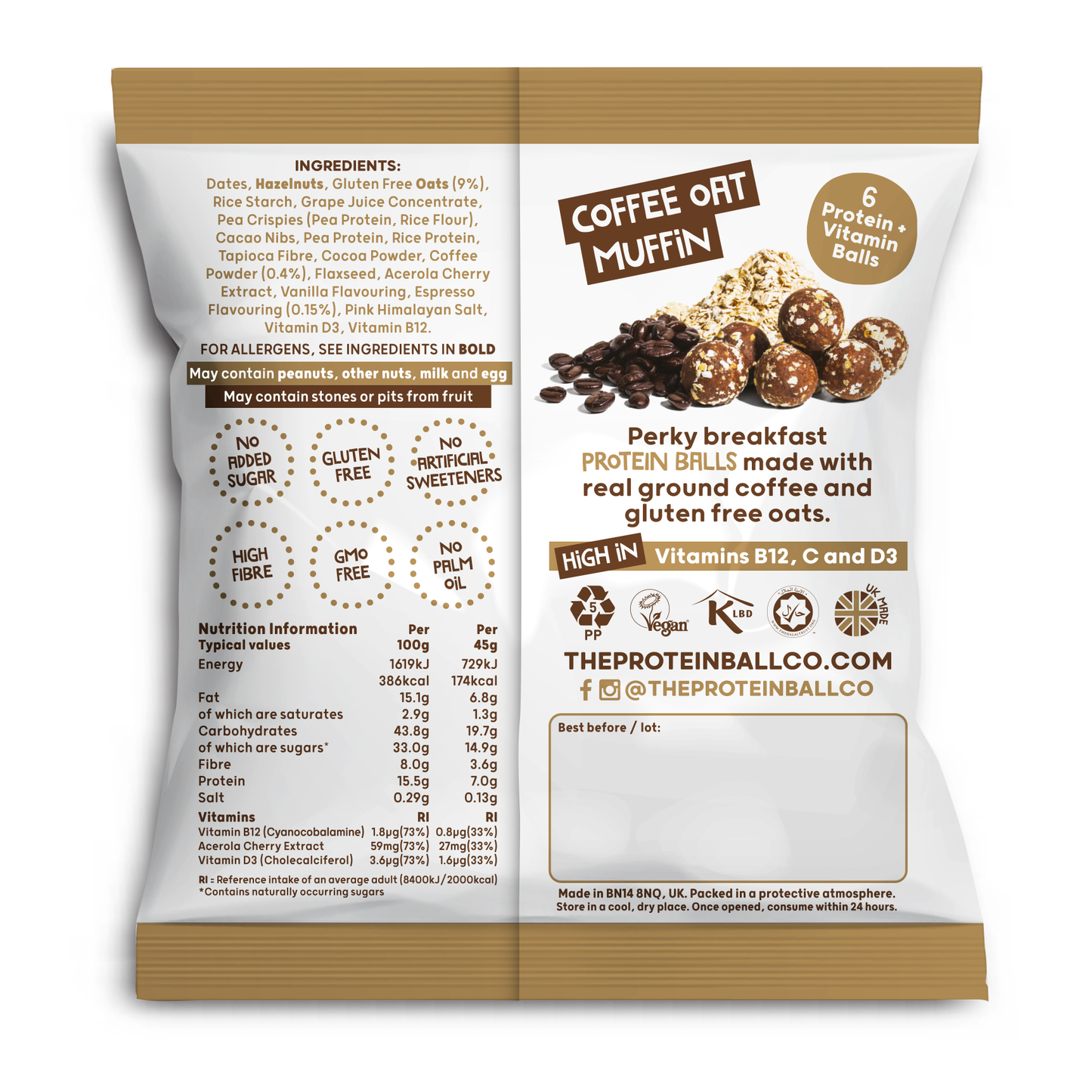 Coffee Oat Muffin - Breakfast on the go 45g   pack