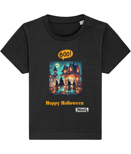 Stanley/Stella Baby Creator Happy Halloween T shirts designed by Rock Chocs Skeleton (1)