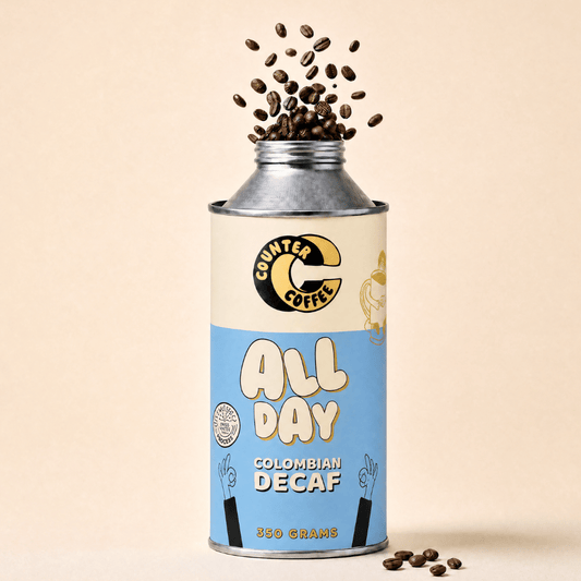 Coffee - All Day Decaf Tin - 350g Fresh Roasted Colombian