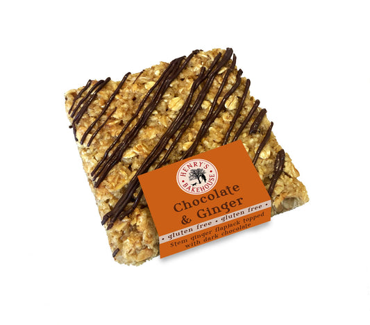 Gluten Free Dark Chocolate & Ginger Flapjack  Arriving soon at Rock Chocs