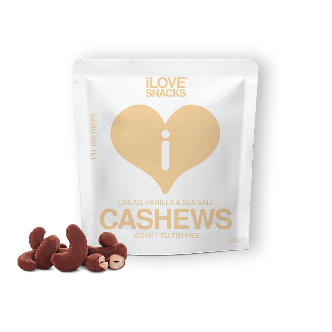 Toasted Cashews Dusted in Cacao, Vanilla & Sea Salt, Vegan