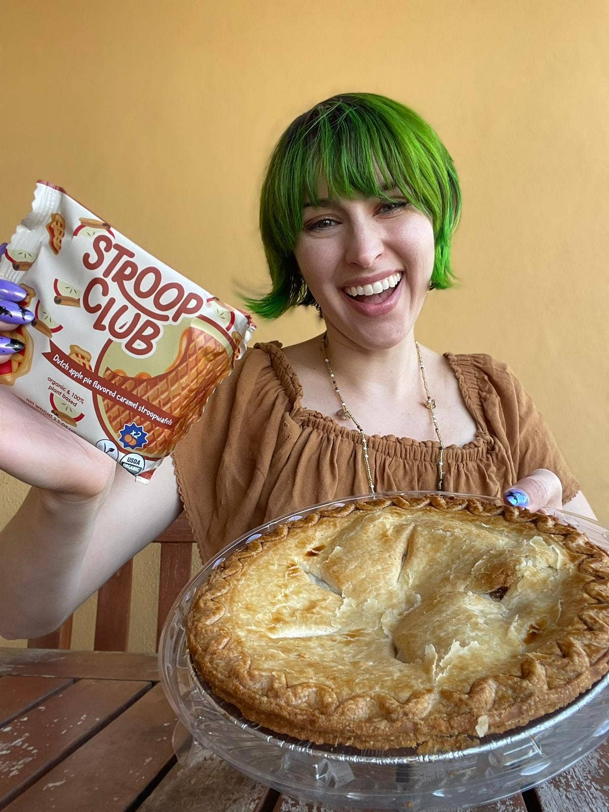 Apple Pie Caramel Organic and Plant Based Stroopwafel 2-pack - arriving soon at Rock Chocs