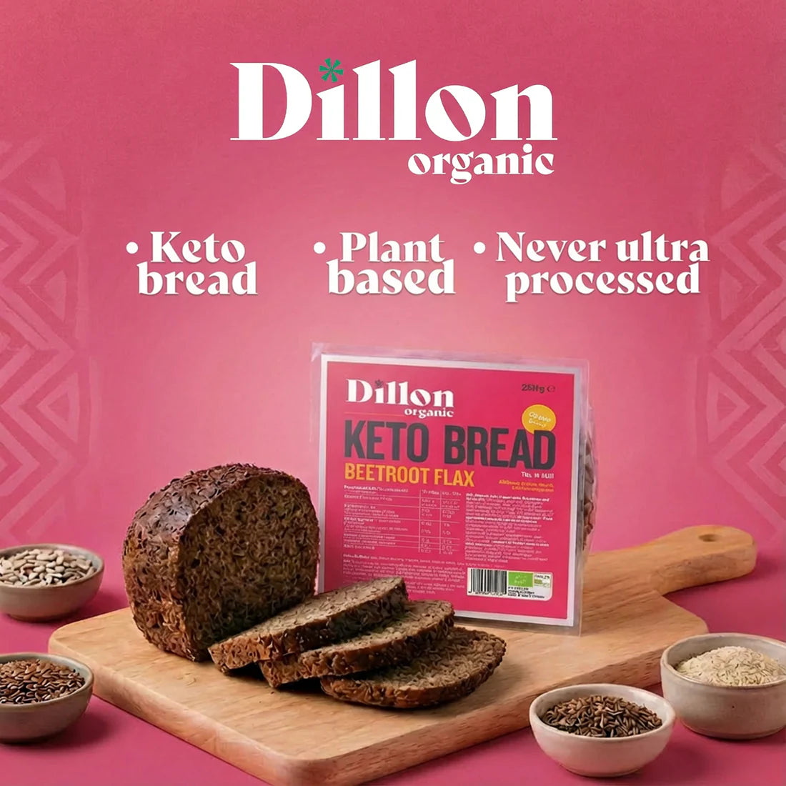 Pre Order Beetroot Flax Keto Bread/ Organic/Gluten Free/Vegan/Low Carb