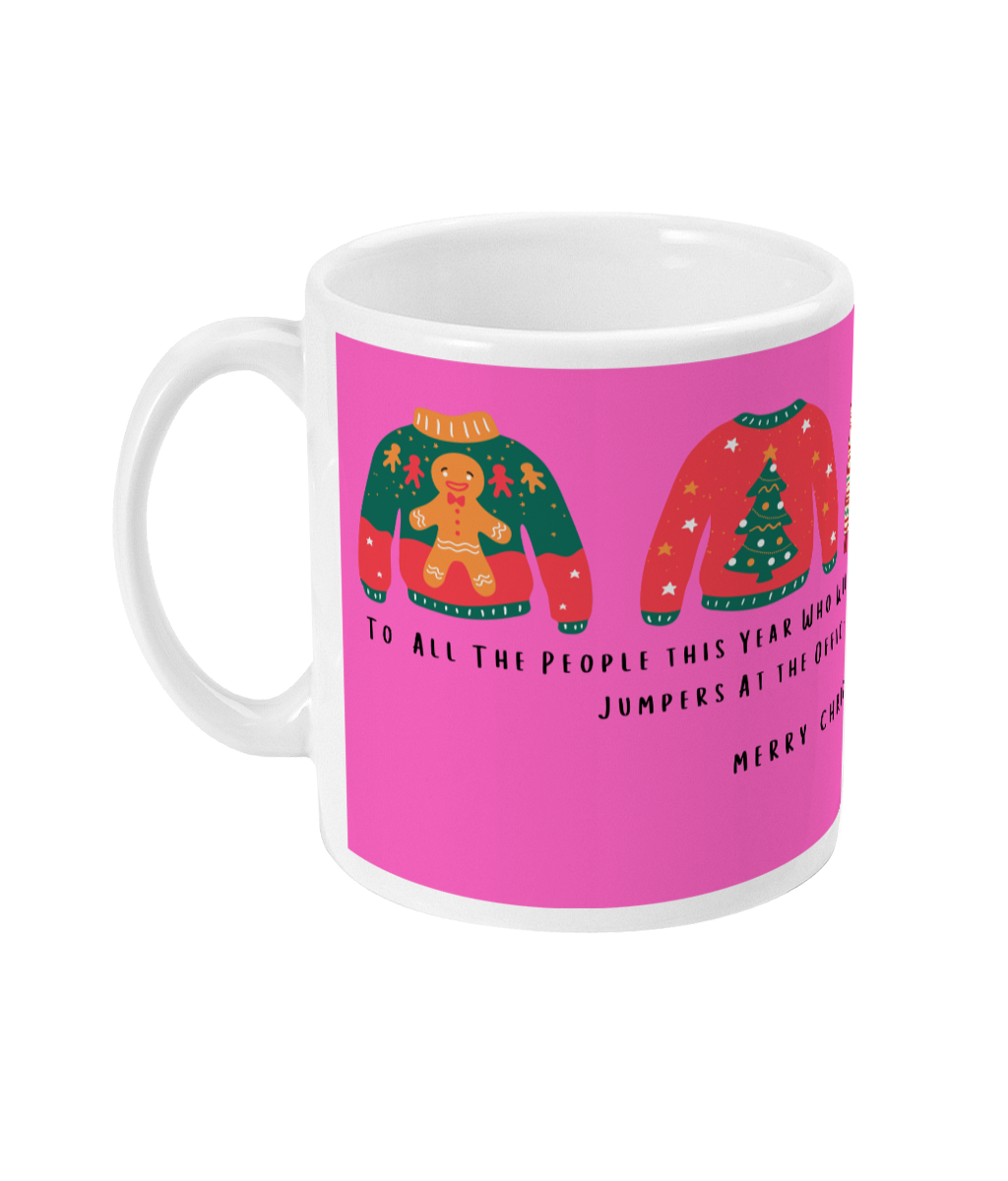 Christmas Jumper Mug by Rock Chocs Version 2 (Pink Design)