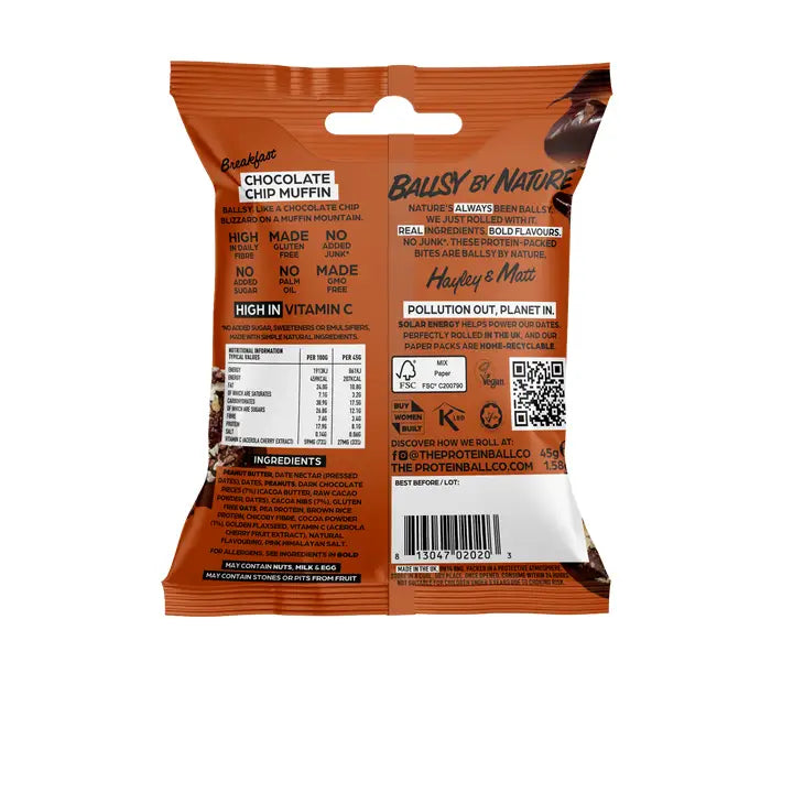 CHOCOLATE CHIP MUFFIN - High Fibre - Breakfas 45g