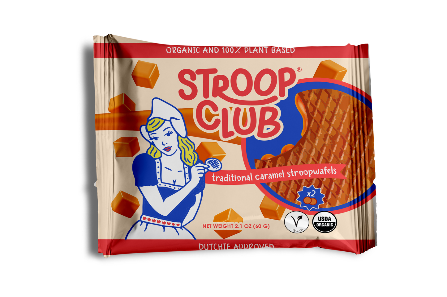 Traditional Caramel Organic and Plant-Based Stroopwafel 2-pack arriving soon at Rock Chocs