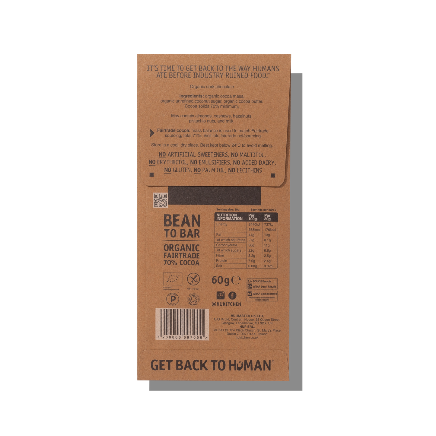 Hu Simple Dark Chocolate Bar - 60g bar