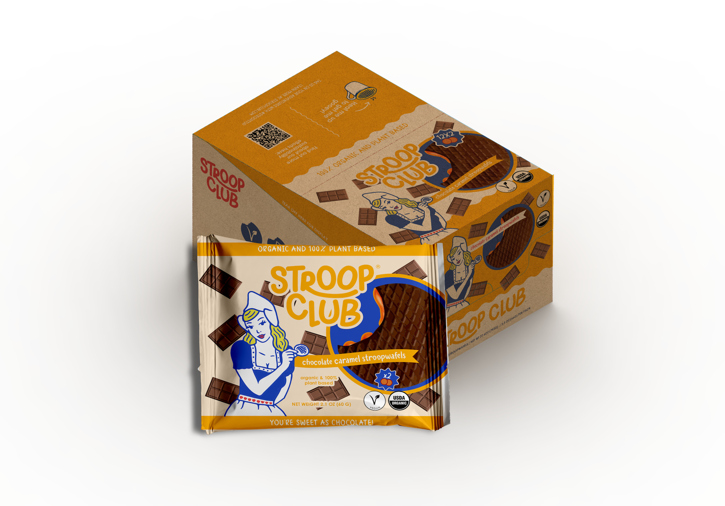 Chocolate Caramel Organic & Plant-based  Stroopwafel 2-pack