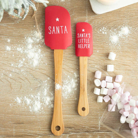 Santa's Helper Silicone Christmas Baking Spatula Set - 2 left in stock