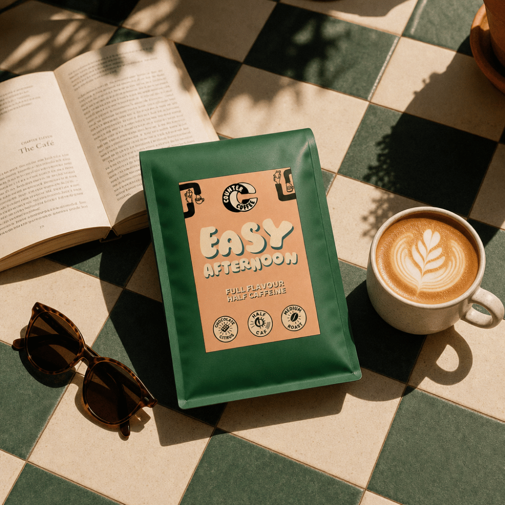Coffee - Easy Afternoon Half Caf Fresh Roasted -  350g whole beans