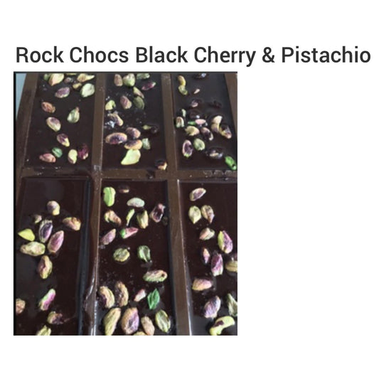 Black Cherry & Pistachio Raw Chocolate Rock Chocs 