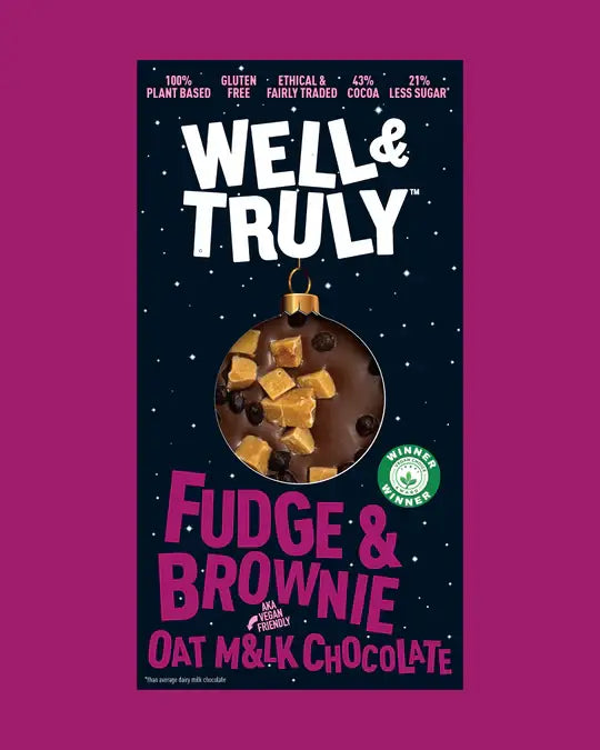 Christmas Bauble Fudge & Brownie Oat M&lk Chocolate 90g pre order arriving in next few weeks