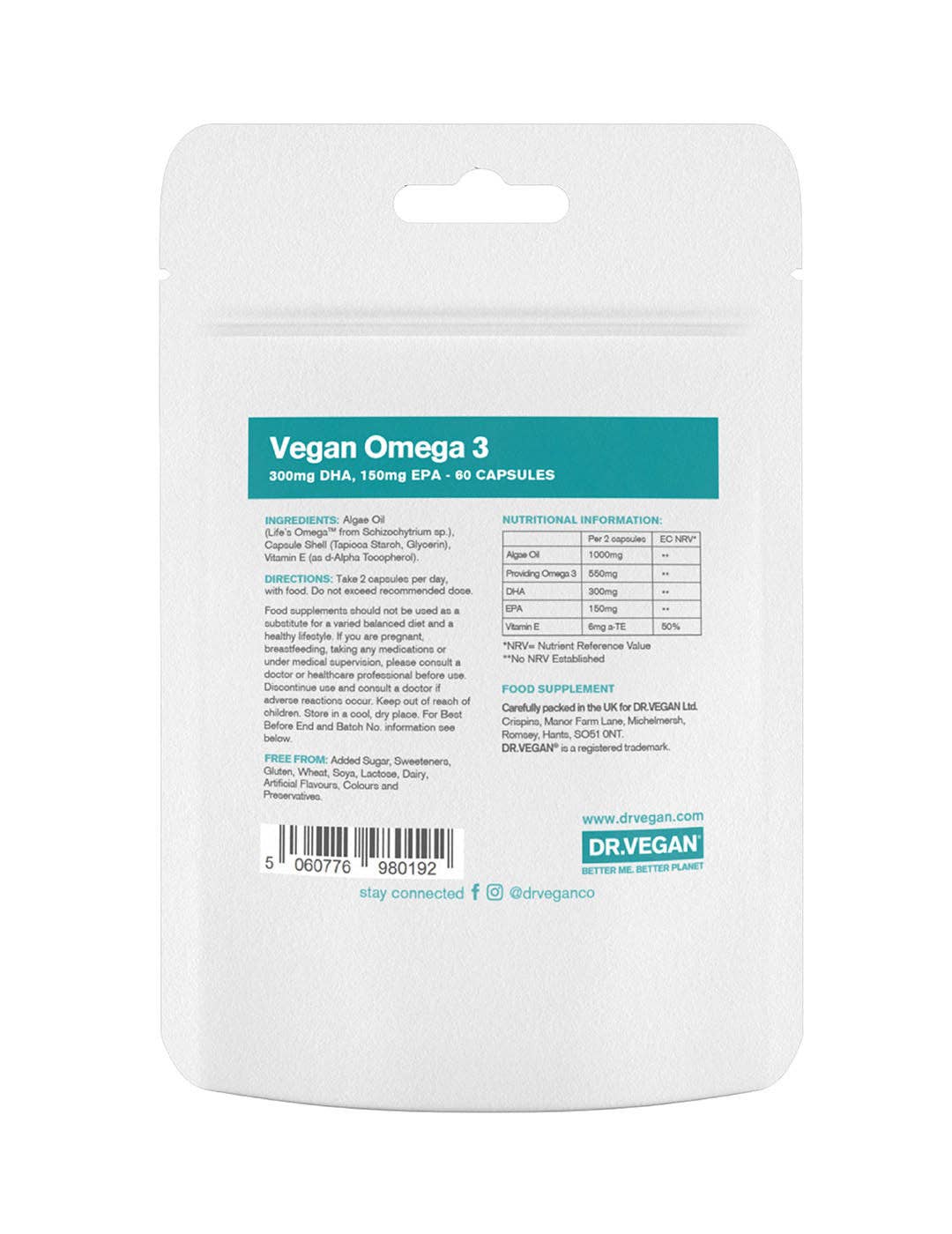 Vegan Omega 3 | 60 Softgels | 300mg EPA, 150mg DPA