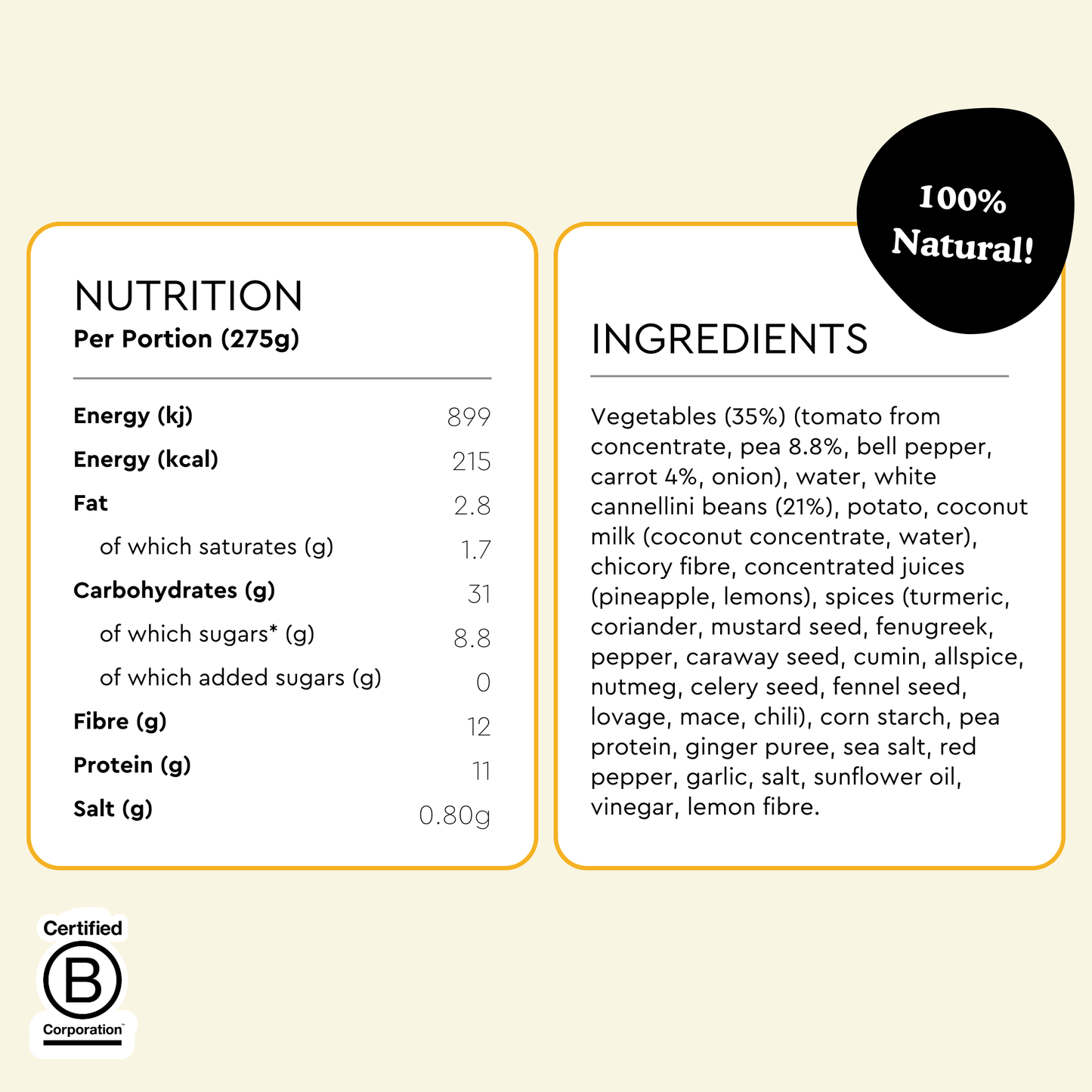 Chip Shop Curry Bowl - 275g - Vegan Meal