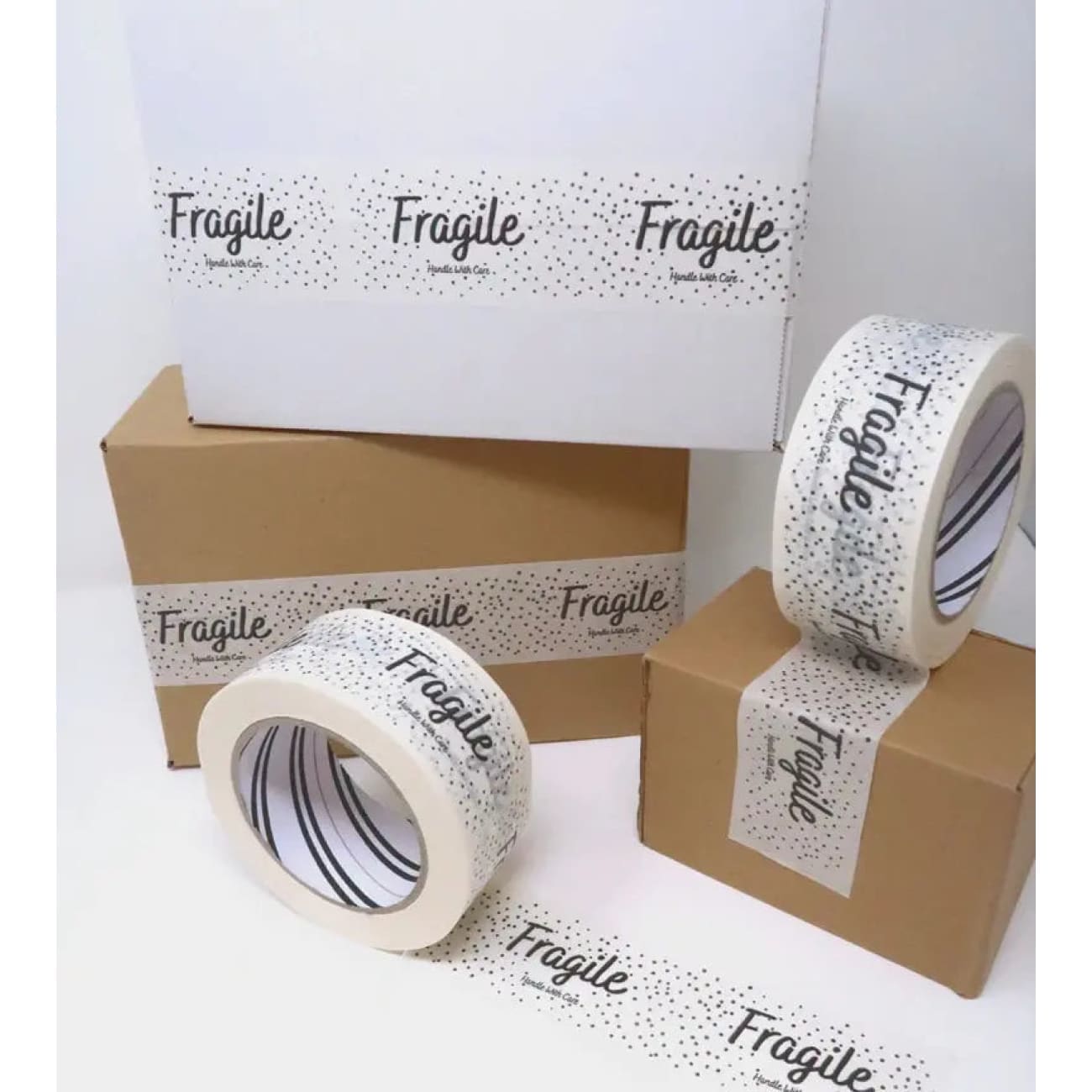 Cascade 50m Paper Tape - Fragile (48mm Wide)- vegan adhesive Rock Chocs 