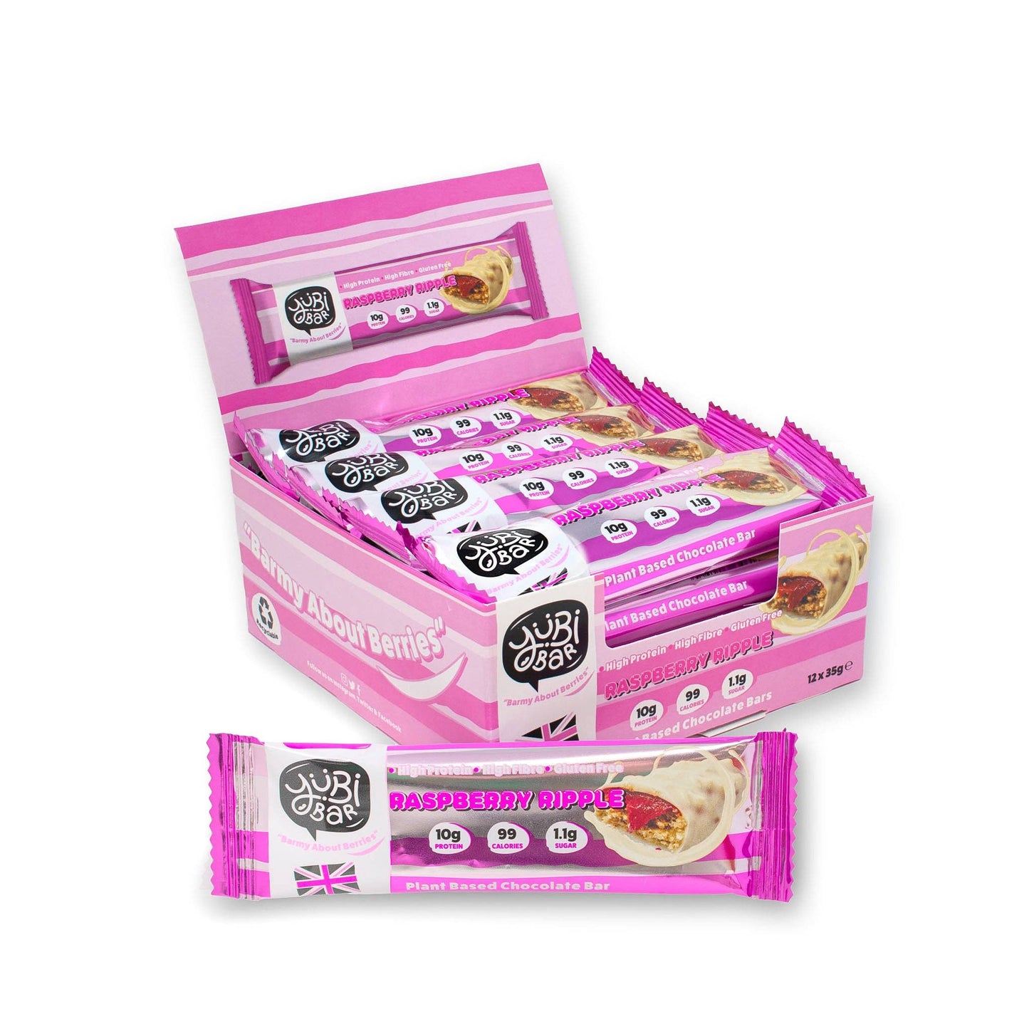 Yubi Raspberry Ripple Protein Bar  -  sold as individual bars