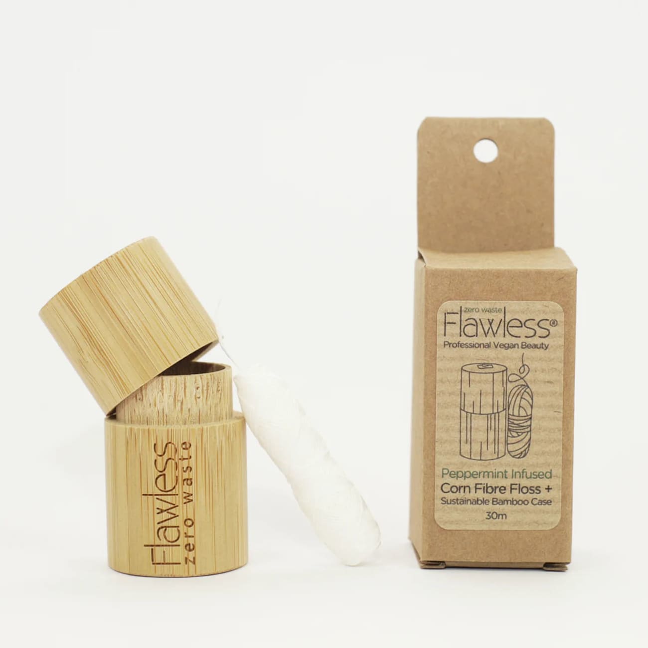 Compostable Dental Floss with Bamboo Dispenser Rock Chocs 