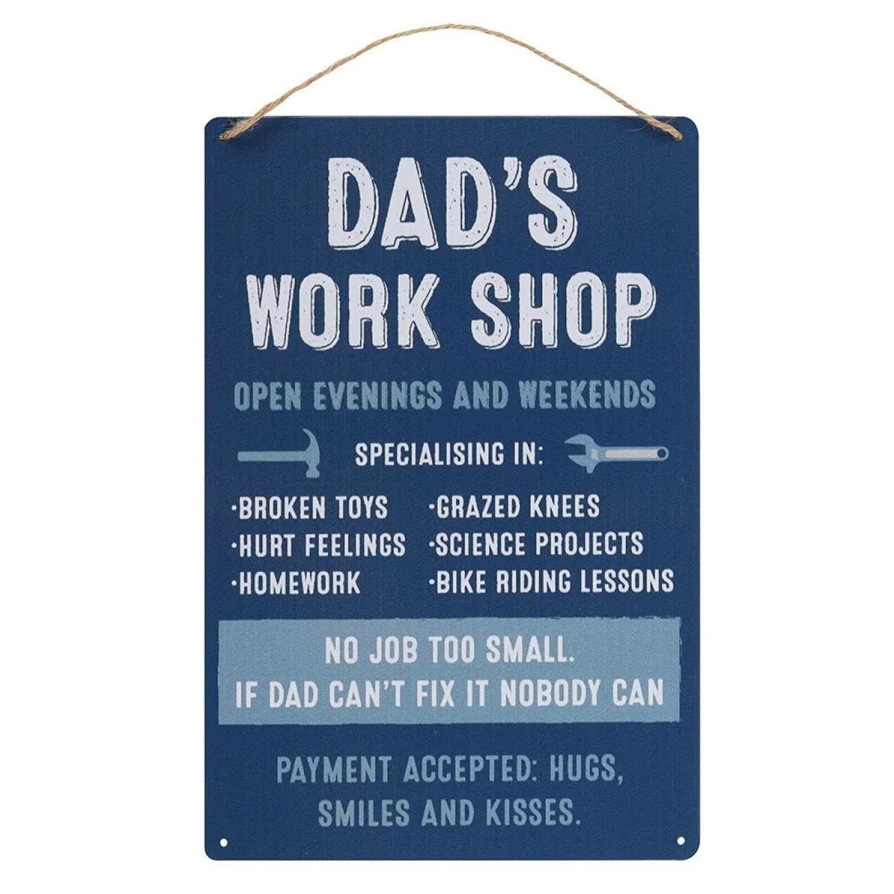 Dad’s Workshop Hanging Metal Sign - awaiting stock - This