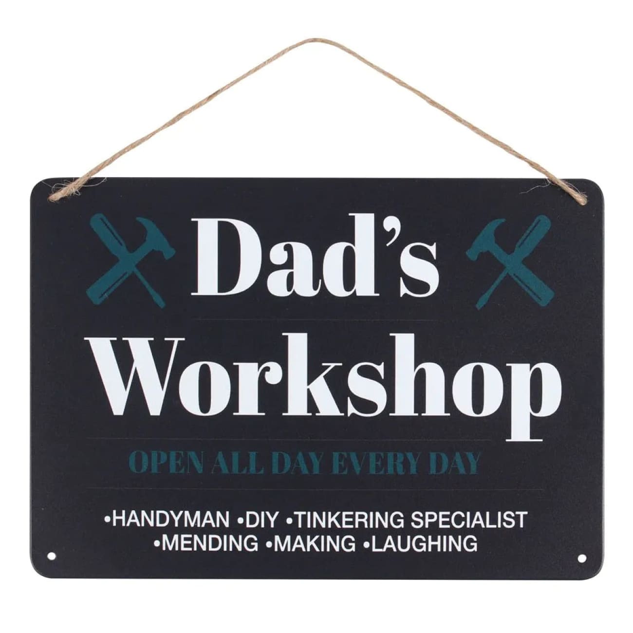 Dad’s Workshop Metal Hanging Sign - Dad’s Workshop Metal