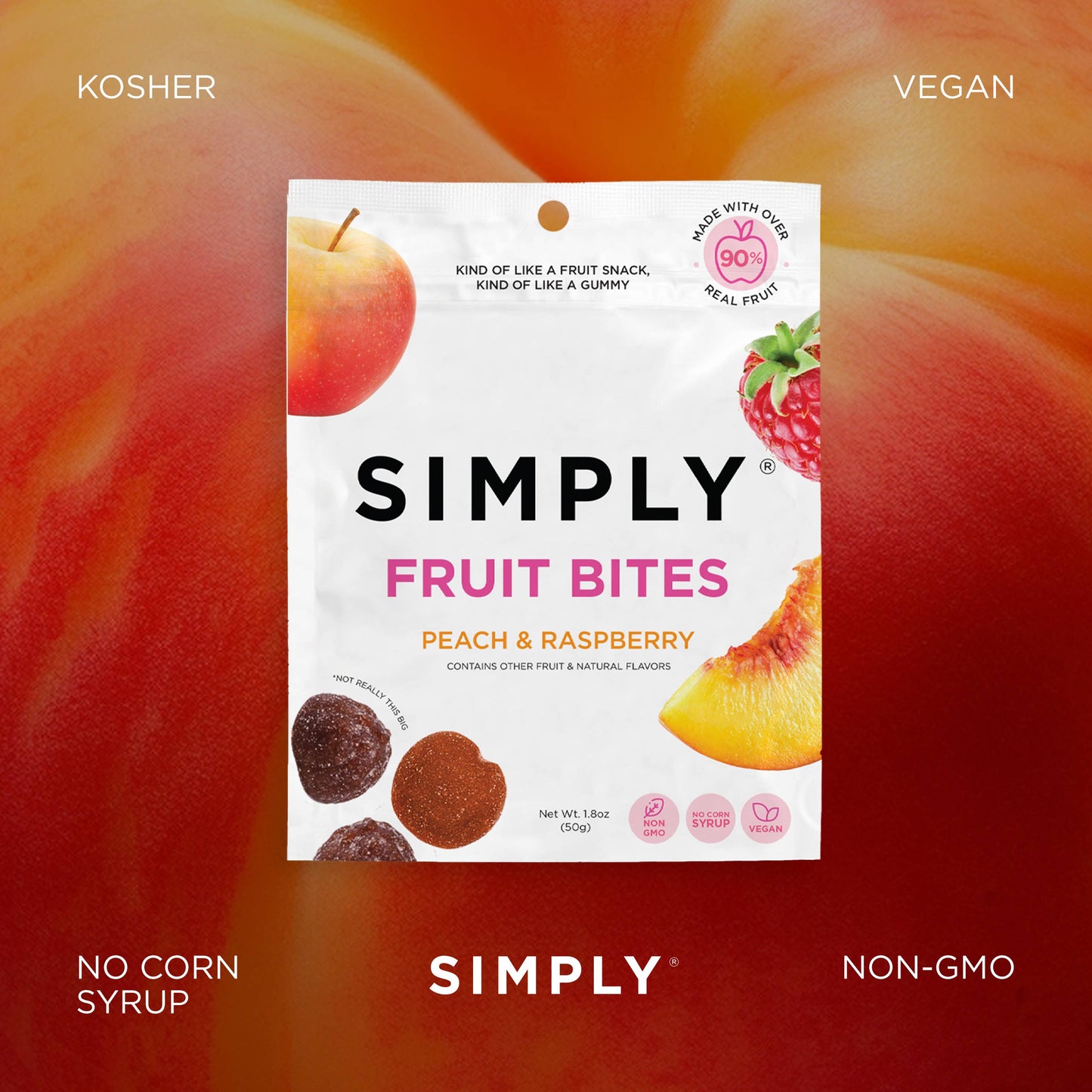 Fruit Bites - Peach Raspberry (1.8 oz Bags) arriving soon