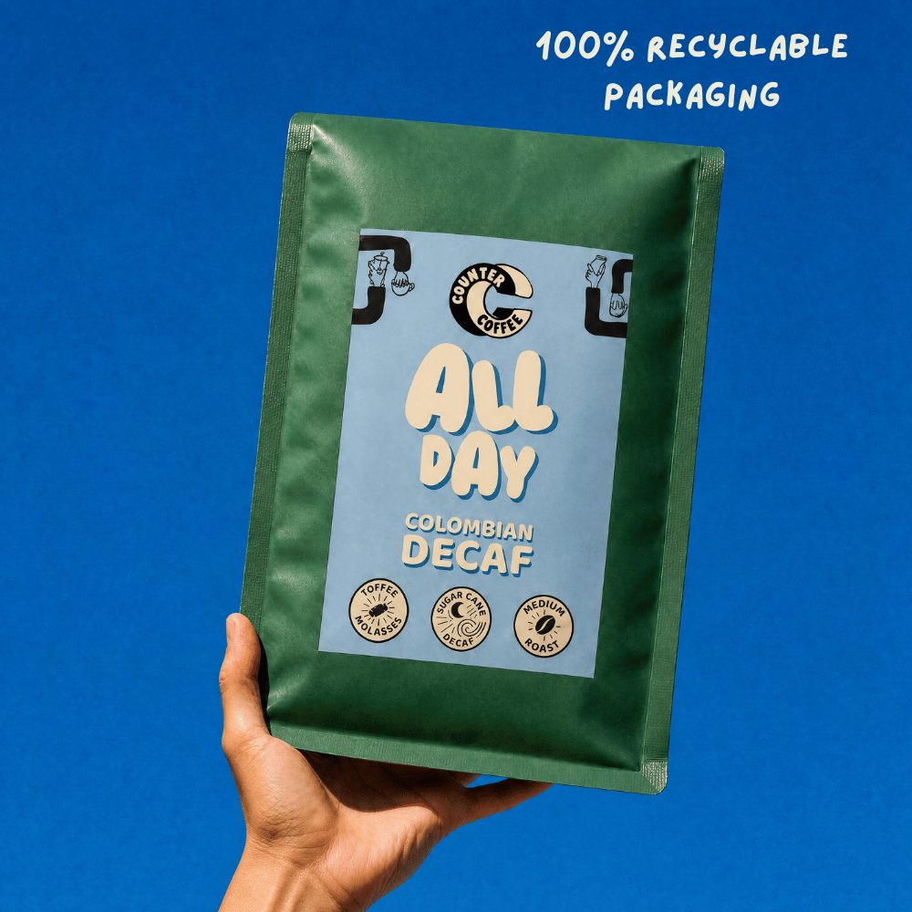 Coffee, All Day Decaf Fresh Roasted Colombian - 350 g whole bean