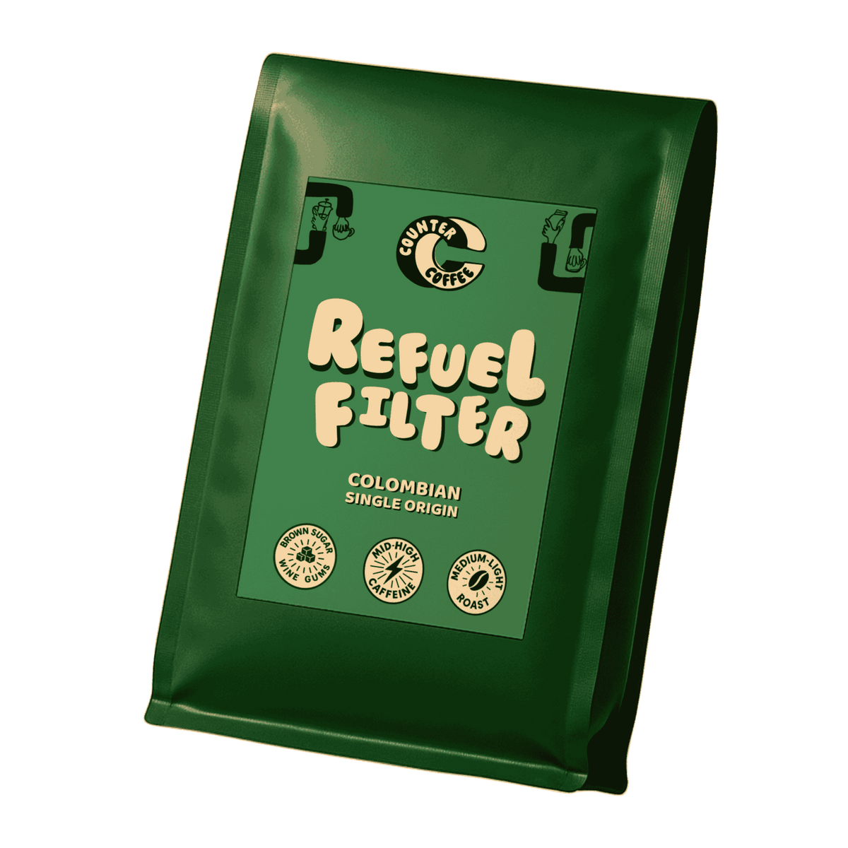 Coffee Refuel Filter Fresh Roasted Colombian Beans  350 g