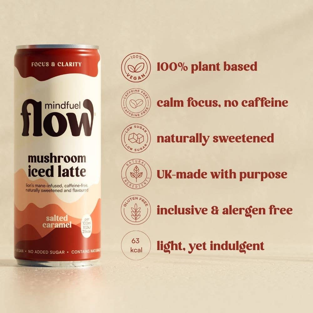 Lion's Mane Oat Latte - Salted Caramel 250 ml can