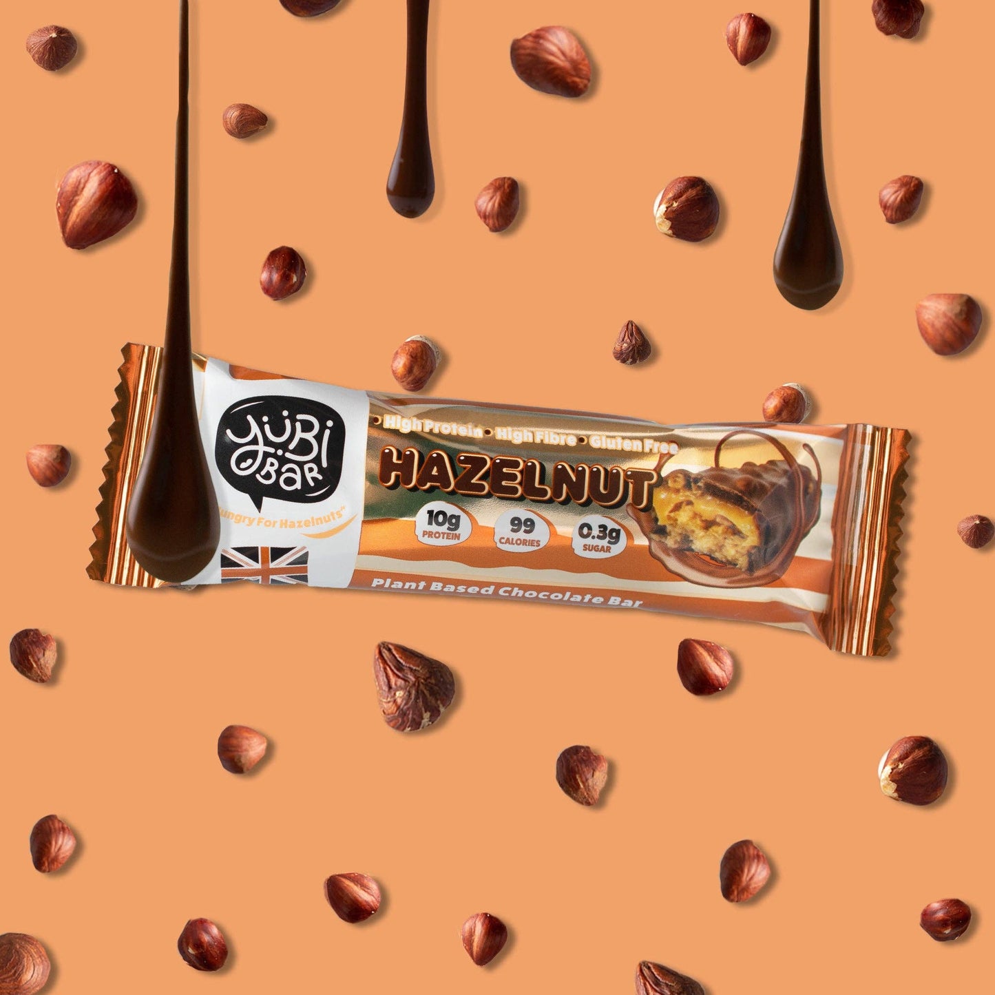 Yubi Hazelnut Protein Bar  - sold as individual bars