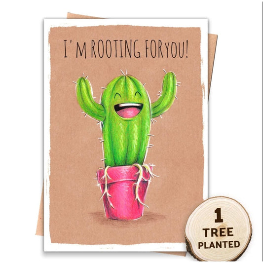 Good Luck, Eco Friendly Seed Card Gift. Rooting For You. Rock Chocs 