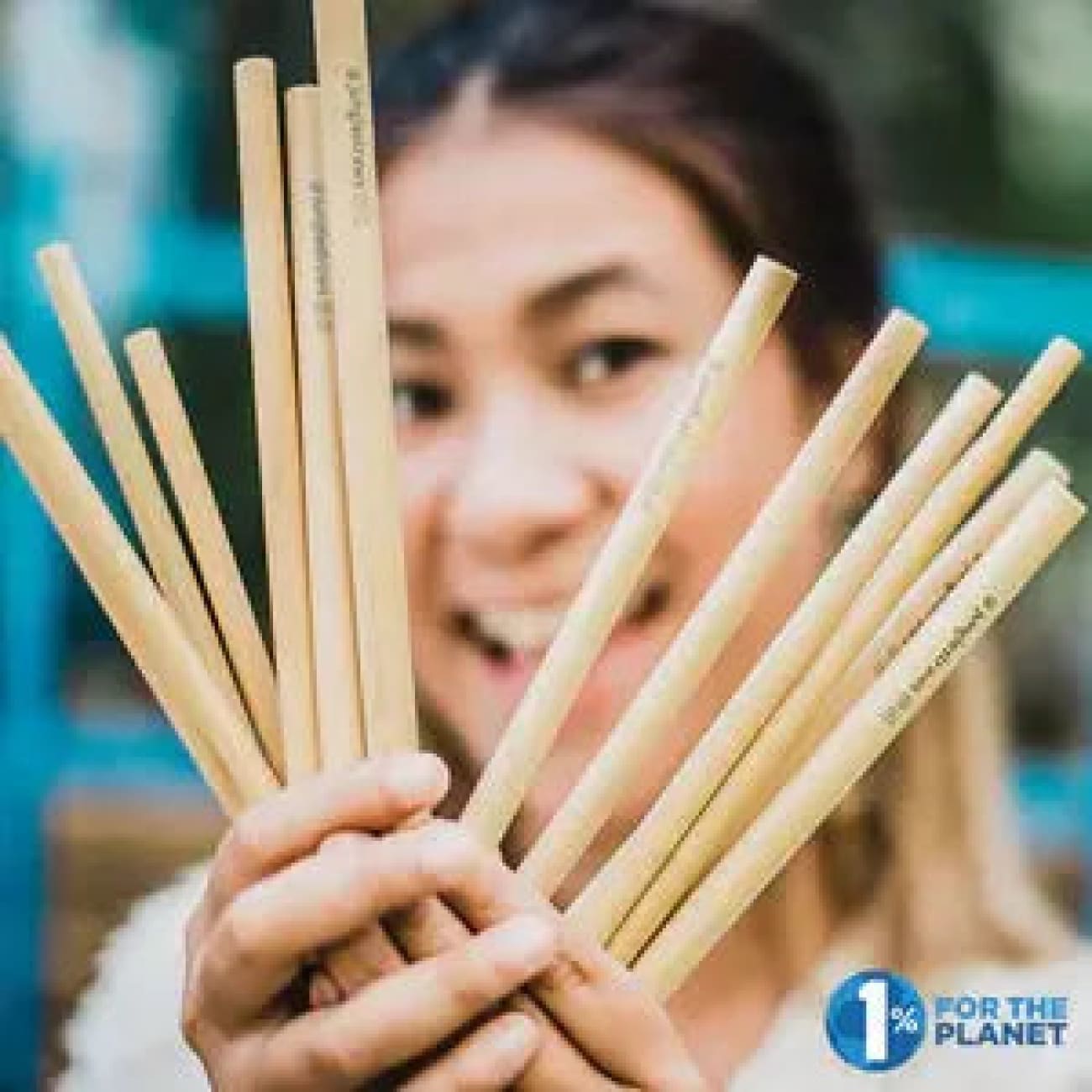 Jungle Straws: Reusable Bamboo Drinking Straws with Natural Hessian Carry Case (Set of 12) Rock Chocs 