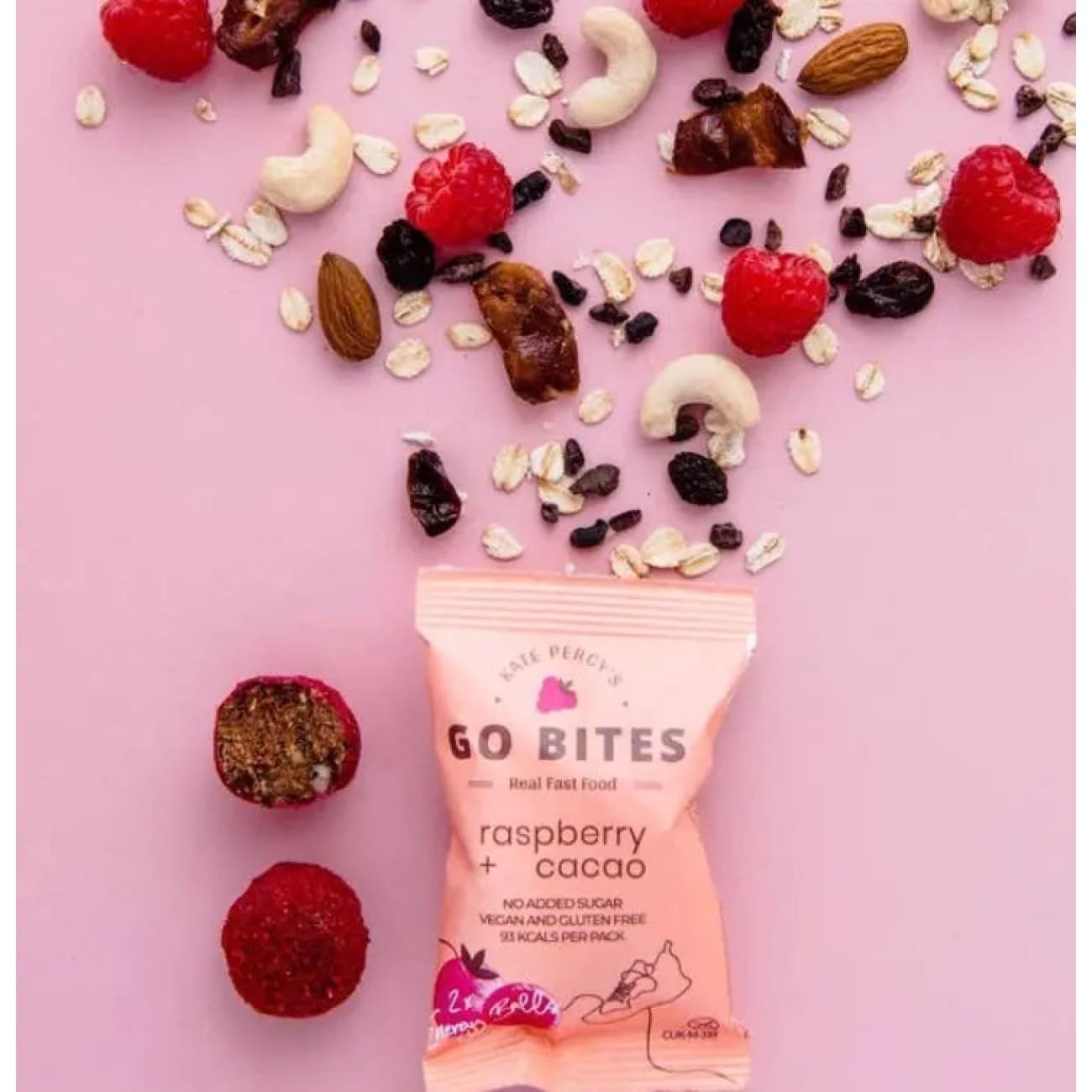 Kate Percy's GO BITES® Raspberry + Cacao Rock Chocs 